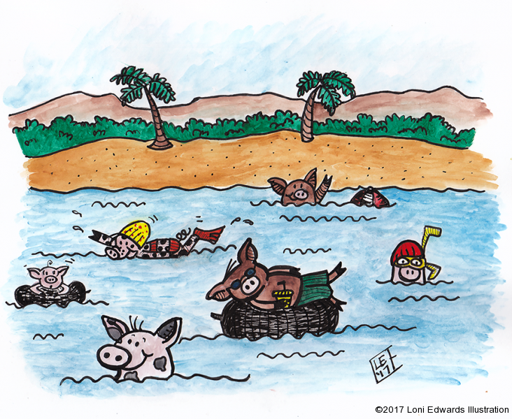 Pig Swimming Party