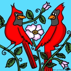 Two Cardinals Haiku (Berry Blue Haiku)